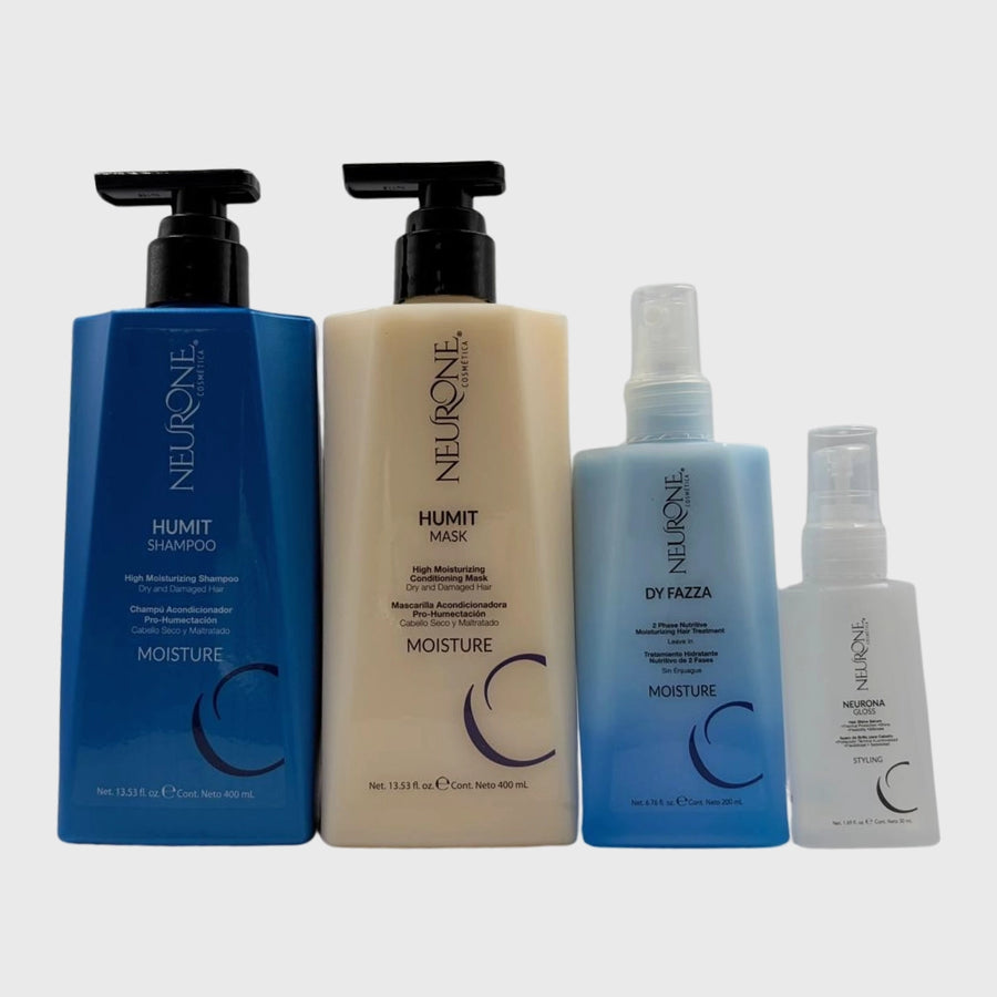 Neurone SCF Deep Moisture Rescue kit — shampoo, mask, leave-in and gloss for dry hair