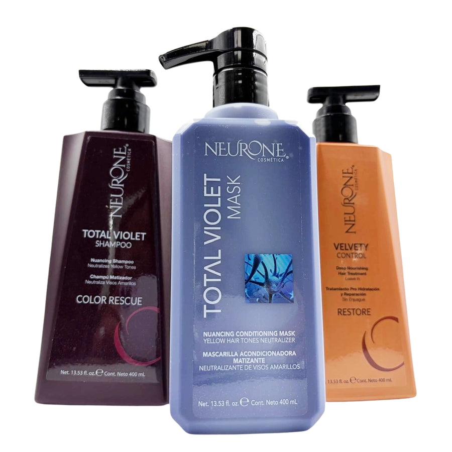 Neurone SCF Perfect Blonde kit — violet shampoo, mask and toning treatment for blonde hair